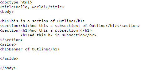 Outline html5 nagłówki