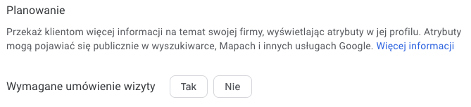 Planowanie wizyty dla klientów profilu firmy